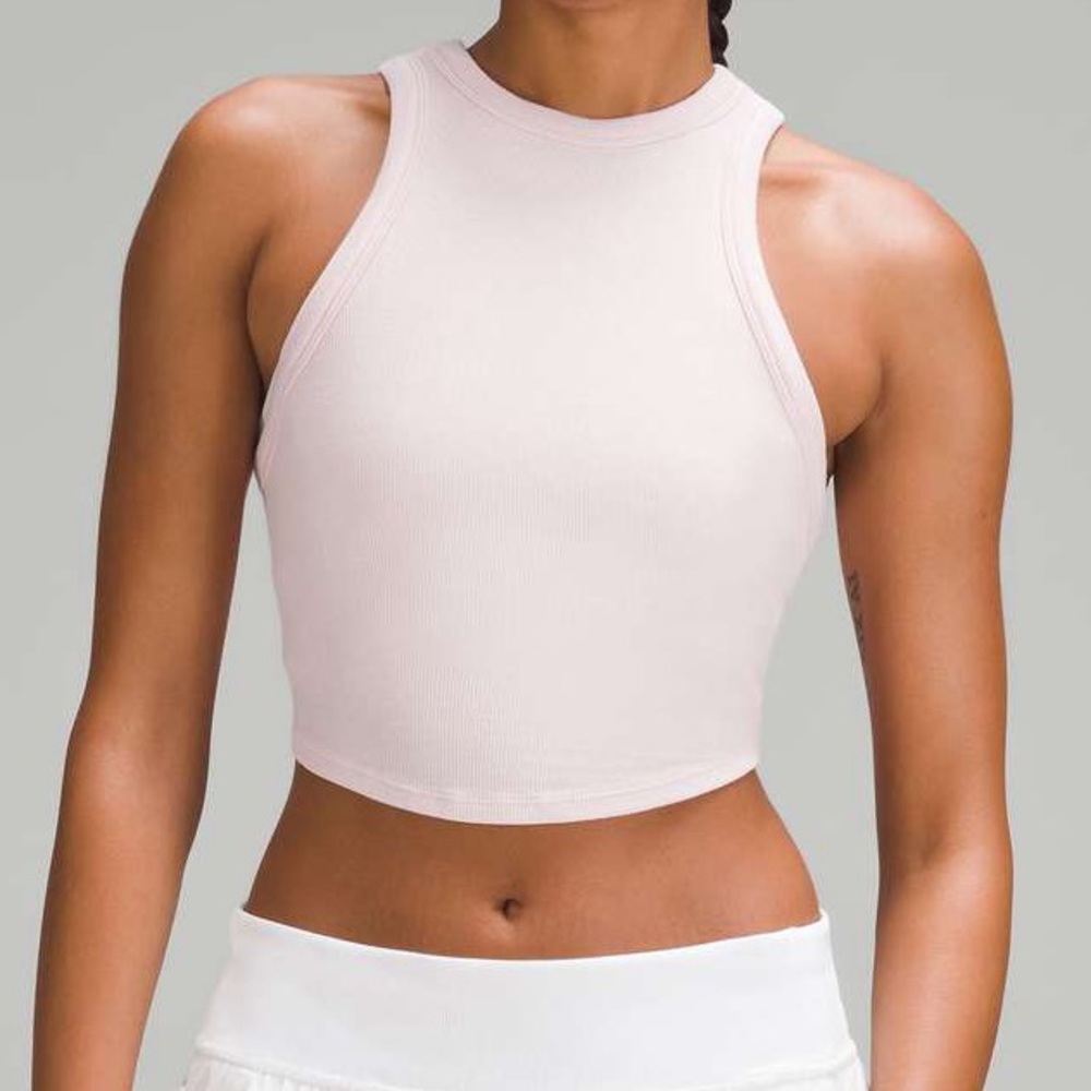 Lululemon Hold Tight Cropped‎ Tank Top Flush Pink Size 12